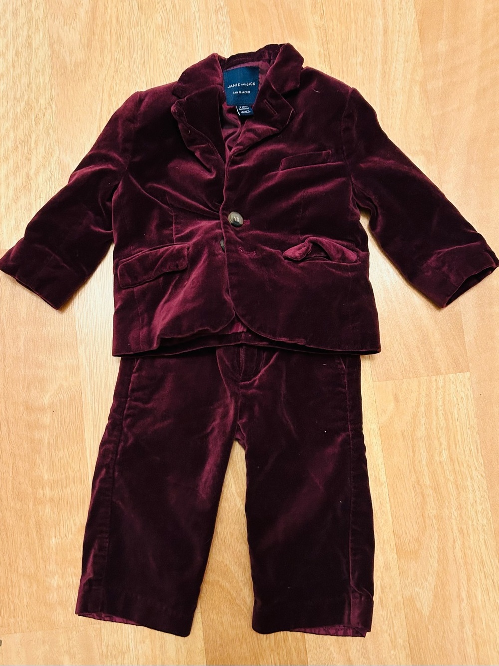 Janie and Jack Burgundy Velvet Two-Piece Set
